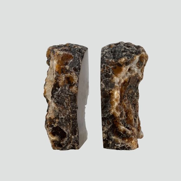 Crystal bookends, Agate Stone with Geode Center, Natural Bookshelf Decor (DB) - Picture 7 of 14